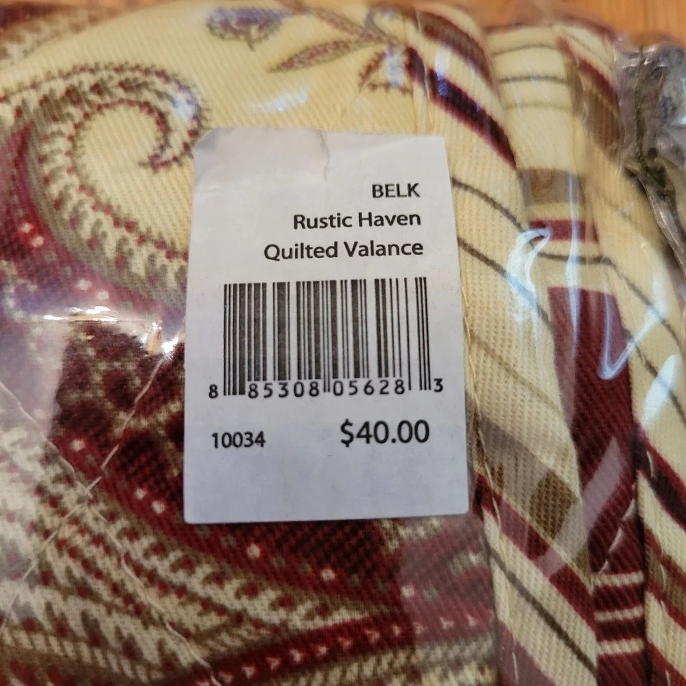 Waverly Rustic Haven Quilted Valance Reversible Window Treatment‎ 50x16 in